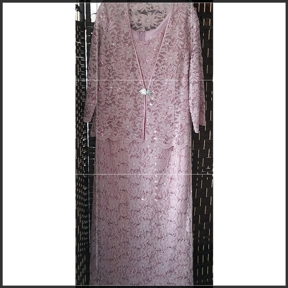 Cindy Lavender/Mauve 2pc sequined dress